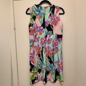 Jude Connally A-line silhouette, v-neck sleeveless jersey material dress, SZ L